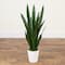 3ft. UV Resistant Artificial Snake Plant in White Decorative Planter